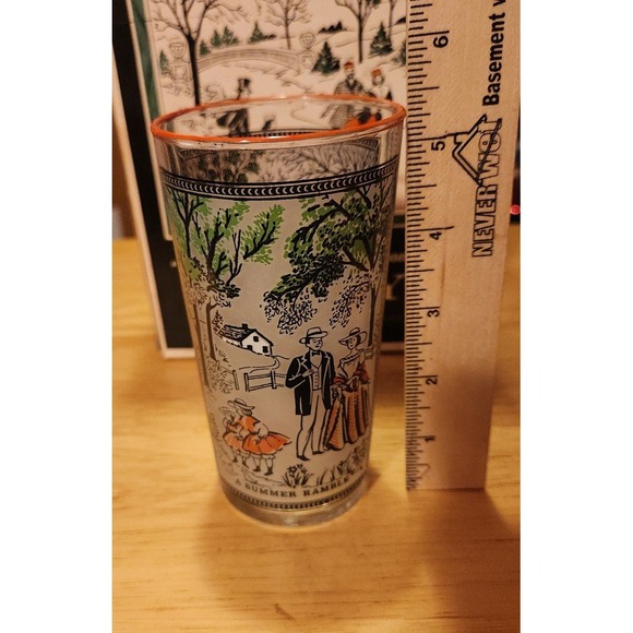 Currier & Ives glassware1965 In Original Box Classic Collection "LIBBY"set Of 4 - Picture 7 of 7